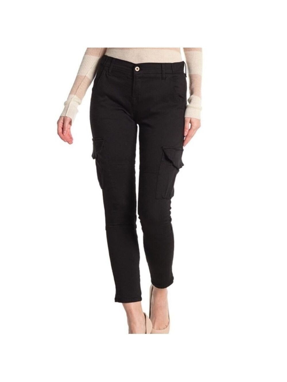 NSF Vincent Skinny Cargo Pants Black Size 24